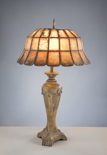 Brass Table Lamp w/Mica Shade