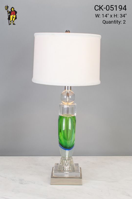 Modern Green Glass Table Lamp