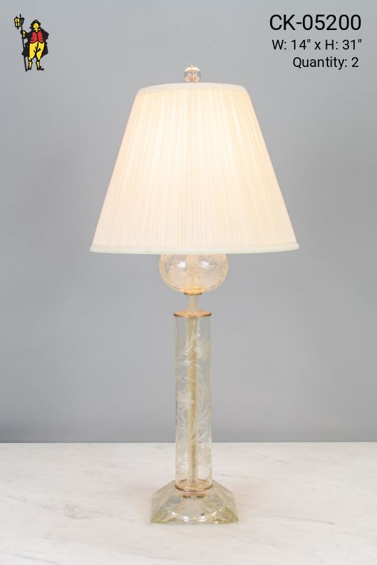 Floral Glass Table Lamp