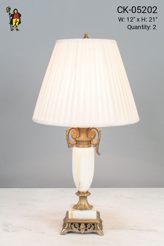 Marble & Brass Urn Style Table Lamp