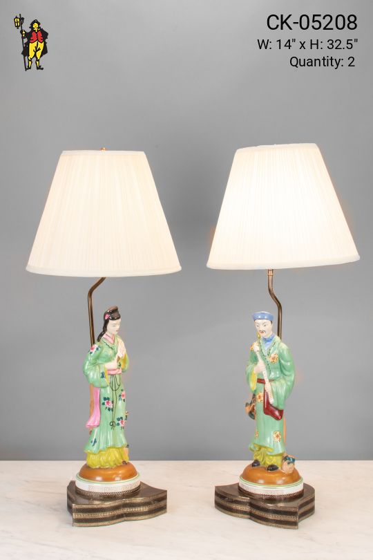 Asian Ceramic Figure Table Lamp