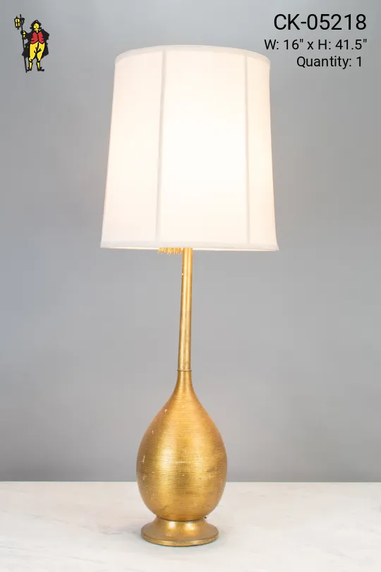 Tall Textured Brass Table Lamp