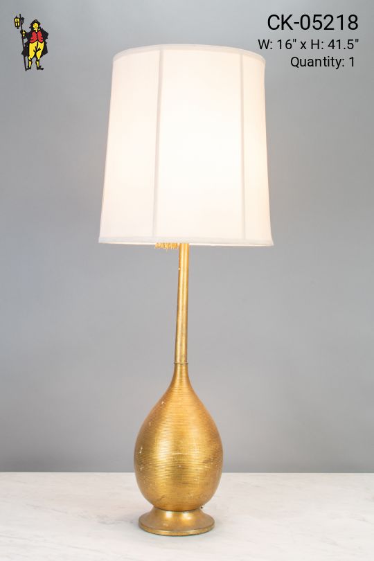 Tall Textured Brass Table Lamp