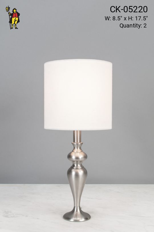 Small Modern Silver Table Lamp