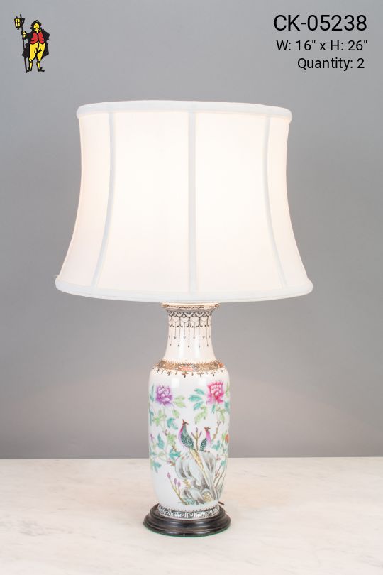 Floral Painted Ceramic Table Lamp