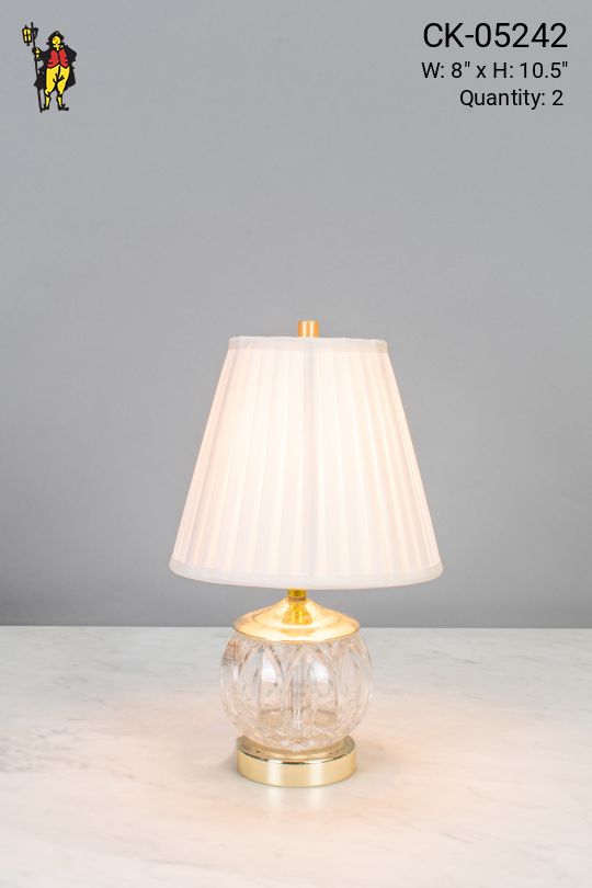 Glass & Brass Small Table Lamp