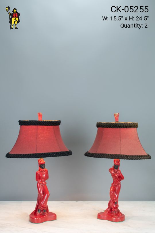 Red Joker Statute Table Lamps