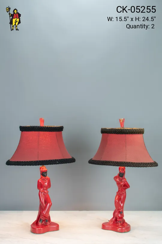 Red Joker Statute Table Lamps