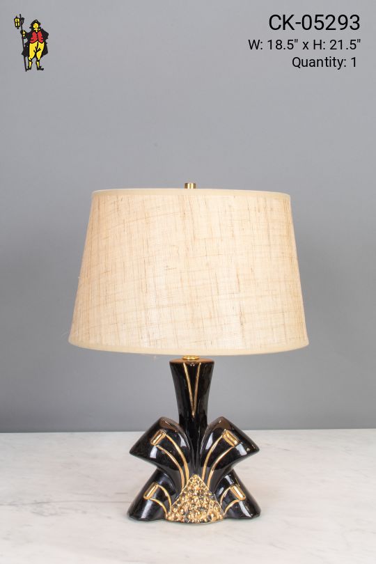 Black Painted Mid-Century Table Lamp