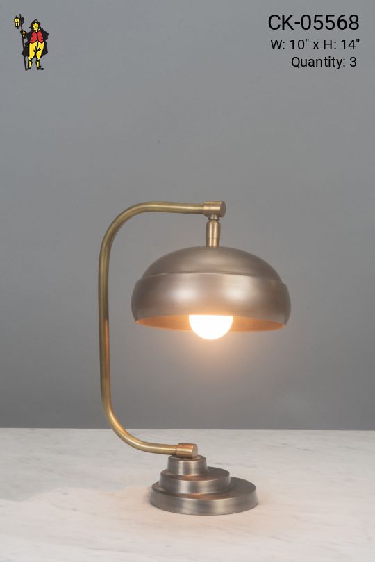 Mid Century Metal Shaded Table Lamp
