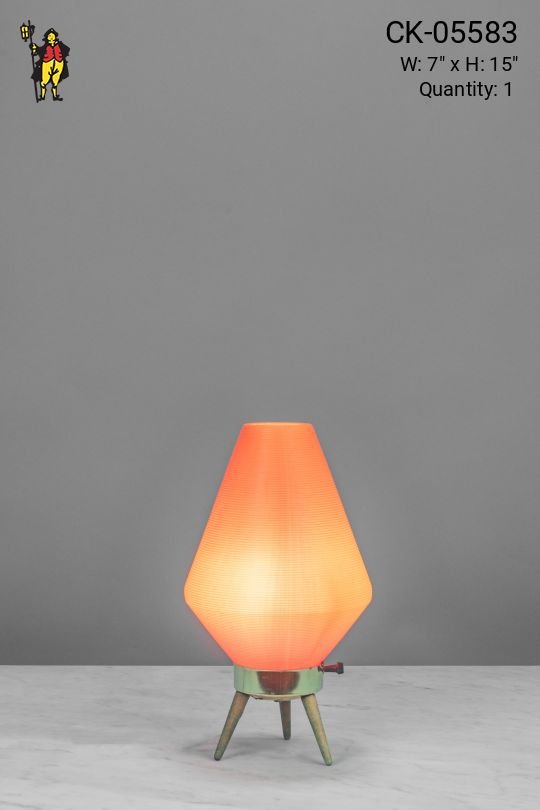 Orange Plastic One Light Table Lamp