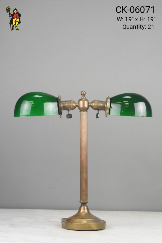 Partner Desk Lamp w/Green Glass Shade