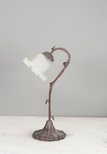 Curved Arm Floral Table Lamp