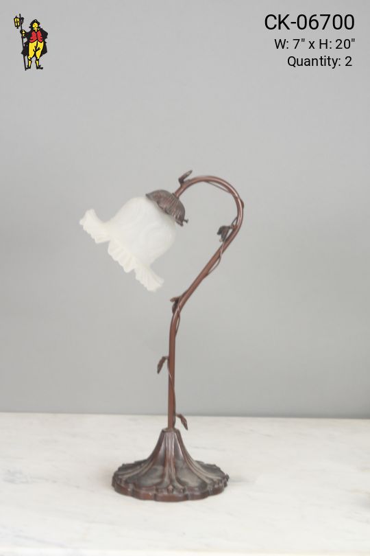 Curved Arm Floral Table Lamp