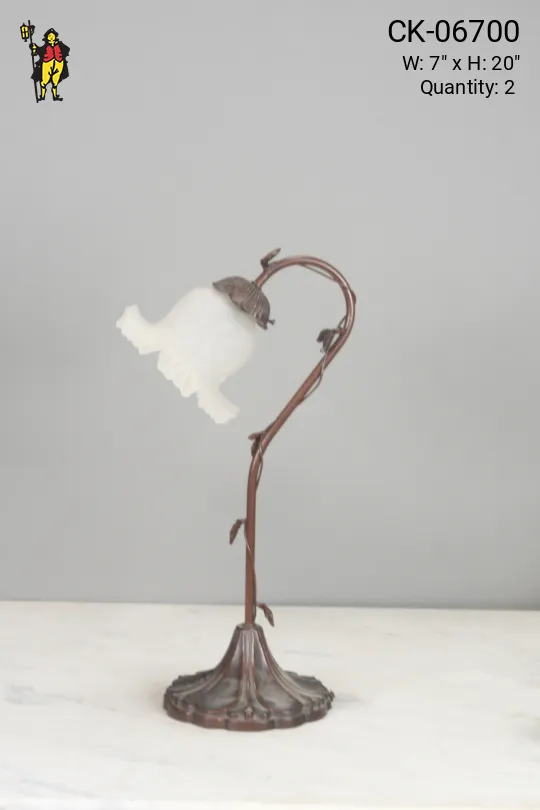 Curved Arm Floral Table Lamp