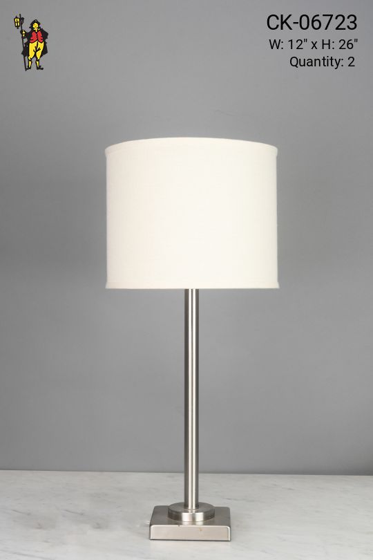 Polished Nickel Pole Table Lamp
