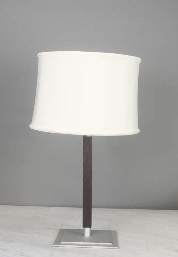 Wood & Silver Finished Modern Table Lamp