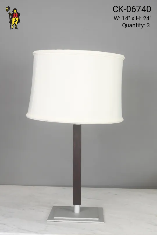 Wood & Silver Finished Modern Table Lamp
