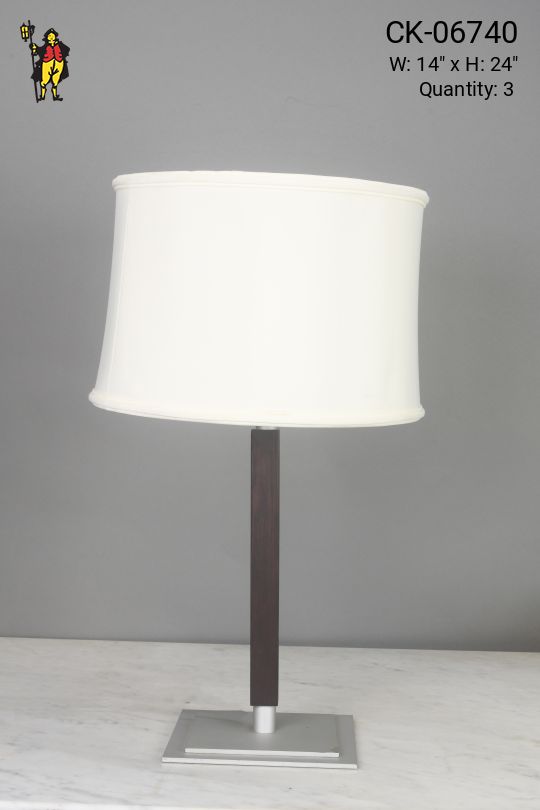 Wood & Silver Finished Modern Table Lamp