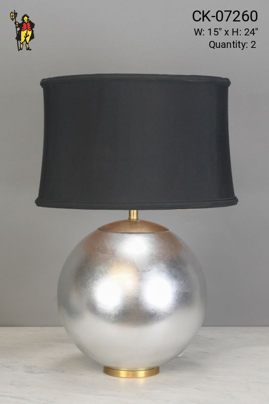 Round Polished Nickel Table Lamp