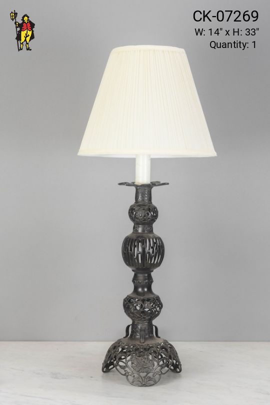 Black Art Deco Footed Table Lamp