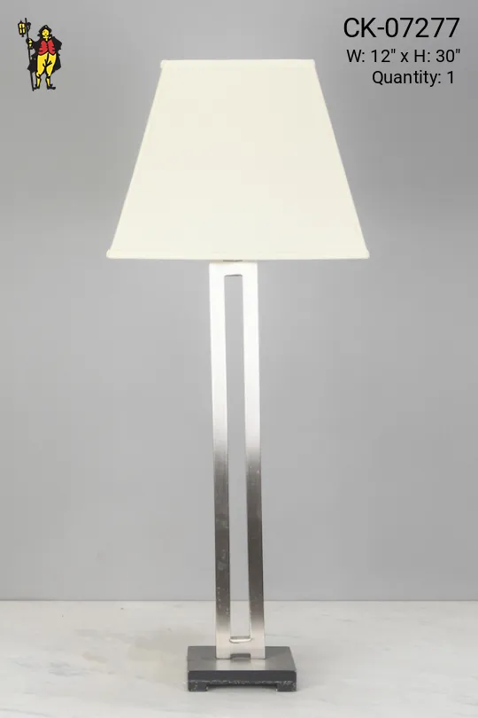 Polished Nickel Modern Table Lamp