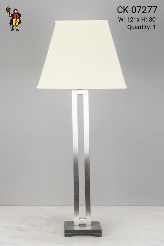 Polished Nickel Modern Table Lamp