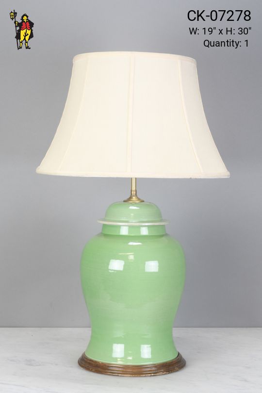 Green Oversize Ceramic Table Lamp