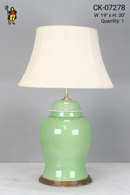 Green Oversize Ceramic Table Lamp