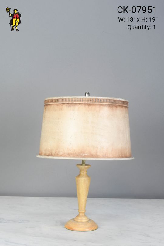 Wooden Table Lamp w/Distressed Metal Shade