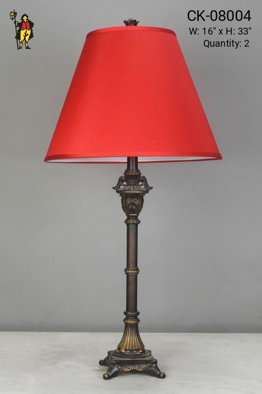 Footed Column Table Lamp