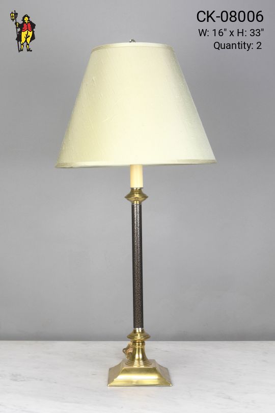 Black & Brass Single Candle Table Lamp