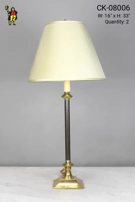 Black & Brass Single Candle Table Lamp