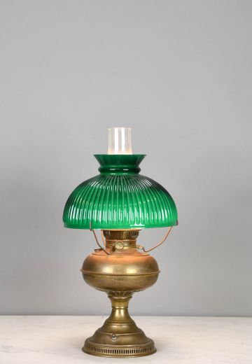 Brass Electrified Oil Table Lamp
