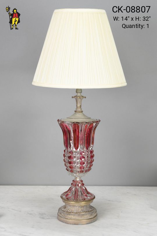 Red Glass Table Lamp