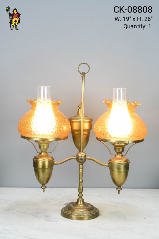 Electrified Two Light Oil Lamp