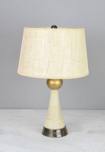 Beige & Brass Table Lamp