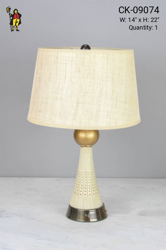 Beige & Brass Table Lamp