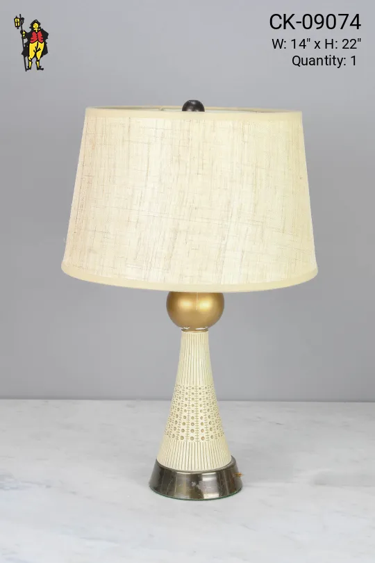 Beige & Brass Table Lamp