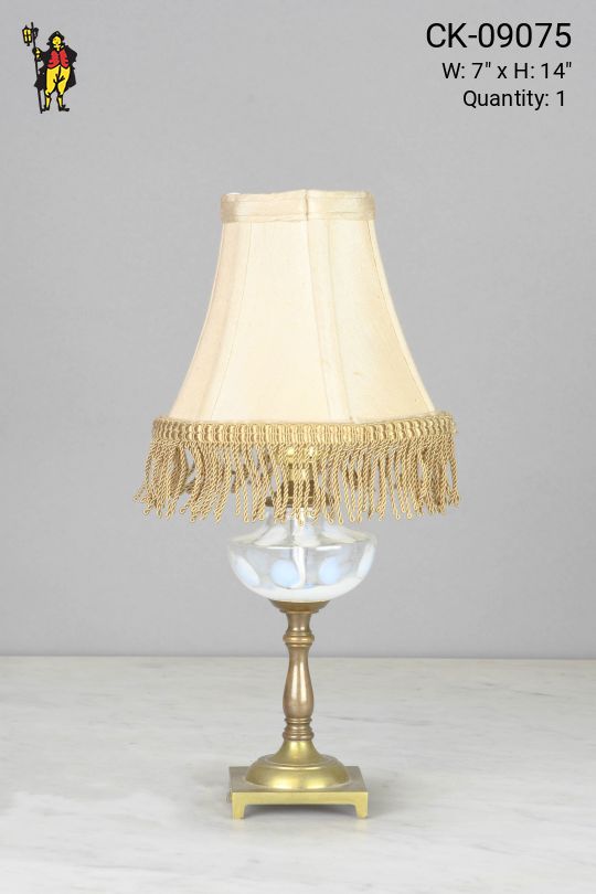 Small Brass & Glass Table Lamp