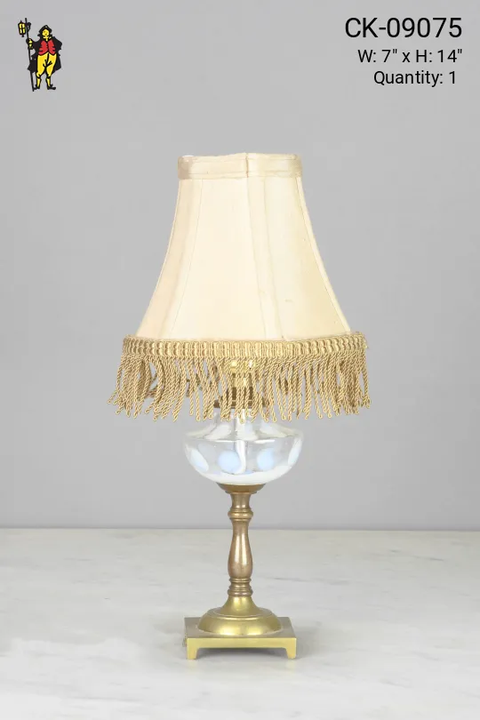 Small Brass & Glass Table Lamp
