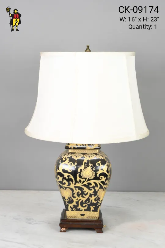 Black & Gold Ceramic Table Lamp