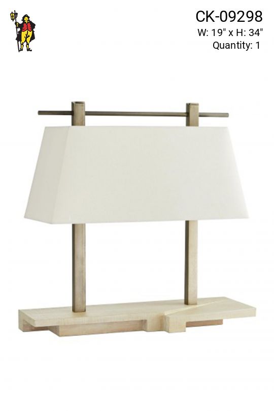 Oversize Table Lamp w/Wooden Base