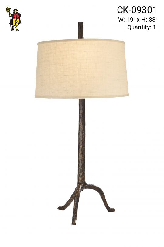 Three Leg Wood Finished Table Lamp