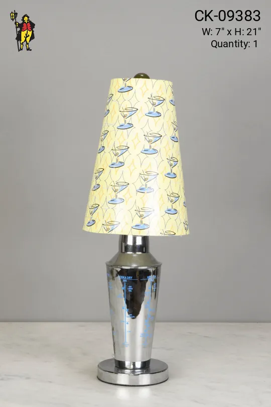 Chrome Cocktail Shaker Table Lamp