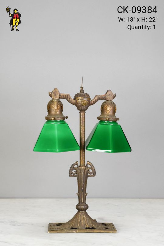 Antique Brass Two Light Table Lamp
