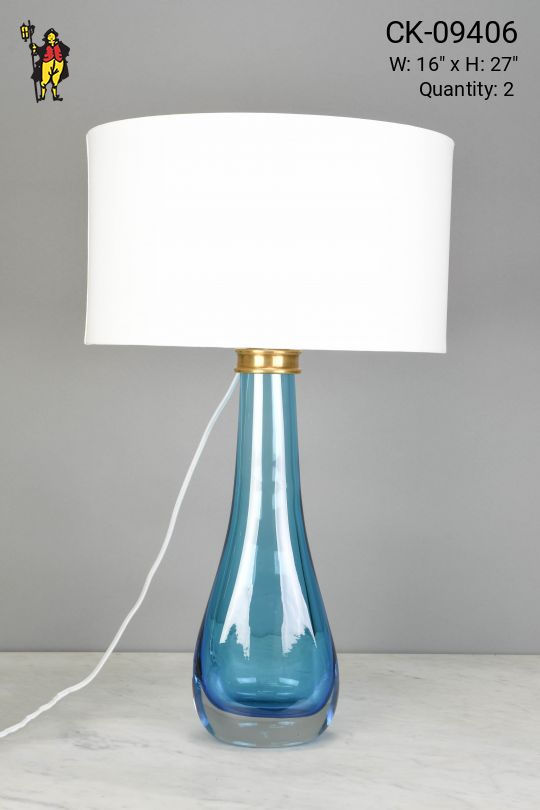 Blue Glass Modern Table Lamp