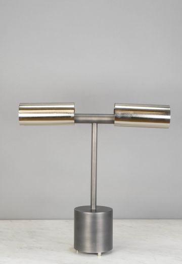 Two Light Metal Table Lamp