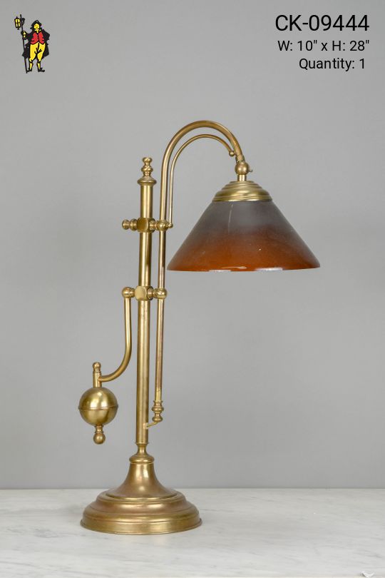 Brass Oil Style Curved Arm Table Lamp