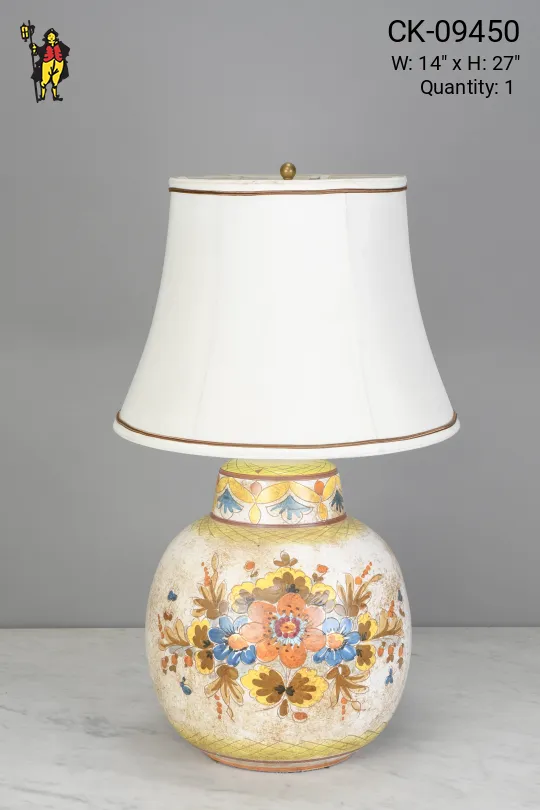 Floral Painted Cermaic Table Lamp